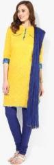 Stylenmart Cotton Blue Churidar And Dupatta women