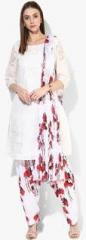 Stylenmart Off White Printed Patiala And Dupatta Set women