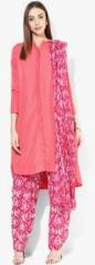 Stylenmart Pink Printed Patiala And Dupatta Set women