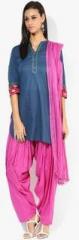 Stylenmart Pink Solid Patiala And Dupatta women