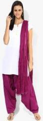 Stylenmart Purple Solid Patiala And Dupatta women