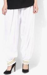 Stylenmart White Solid Cotton Salwar women