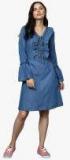 Stylestone Blue Coloured Solid Shift Dress women