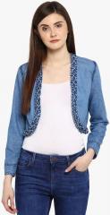 Stylestone Blue Self Design Shrug women