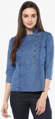 Stylestone Blue Washed Blouse women