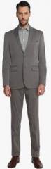 Suitltd Grey Solid Tailored Fit Suit men