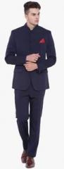 Suitltd Navy Blue Solid Suit men