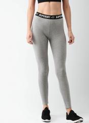 Superdry Grey Self Design Leggings women