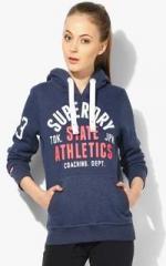 Superdry Navy Blue Printed Hoodie women