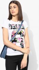 Superdry White Printed T Shirt women