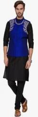 Svanik Black Kurta Pyjama With Waistcoat men