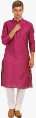 Svanik Magenta Solid Kurta men