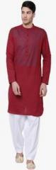 Svanik Maroon Woven Design Kurta men