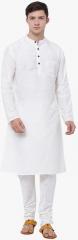 Svanik Off White Solid Kurta men