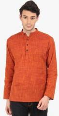 Svanik Orange Solid Kurta men