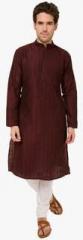 Svanik Wine Solid Kurta men