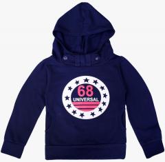 Sweet Angel Navy Blue Printed Hoodie girls