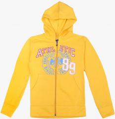 Sweet Angel Yellow Printed Hoodie girls