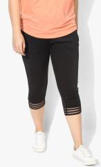 Sweet Dreams Black Solid Lounge Capris women