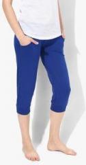 Sweet Dreams Blue Solid Capri women