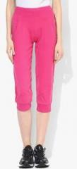 Sweet Dreams Fuchsia Solid Capri women