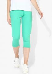 Sweet Dreams Green Solid Capris women