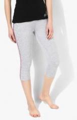 Sweet Dreams Grey Melange Printed Capri women