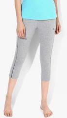 Sweet Dreams Grey Melange Solid Capri women