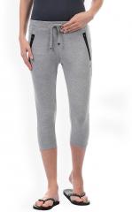 Sweet Dreams Grey Melange Solid Lounge Capris Lc 321018 women