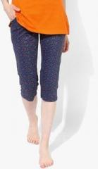 Sweet Dreams Navy Blue Printed Capri women