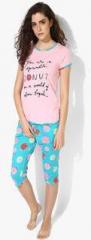 Sweet Dreams Pink Printed Capri Set women