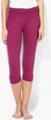 Sweet Dreams Purple Solid Capri women