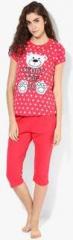 Sweet Dreams Red Printed Capri Set women