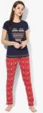 Sweet Dreams Red Printed Pyjama Set Women