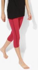 Sweet Dreams Red Solid Capri women