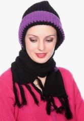 Tab91 Black Solid Cap women