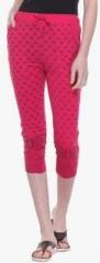 Tab91 Fuchsia Printed Capri women