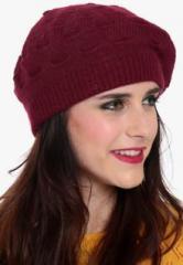 Tab91 Maroon Solid Cap women