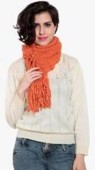 Tab91 Orange Solid Scarf women