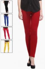 Tab91 Pack Of Five Multicoloured Solid Leggings women