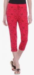 Tab91 Red Printed Capri women