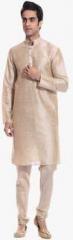 Tag 7 Beige Solid Kurta Pyjama men