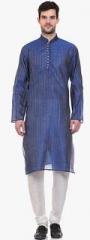 Tag 7 Blue Striped Kurta Pyjama men