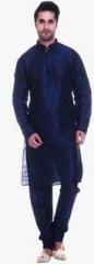 Tag 7 Navy Blue Solid Kurta Pyjama men