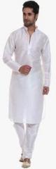 Tag 7 White Solid Kurta Pyjama men