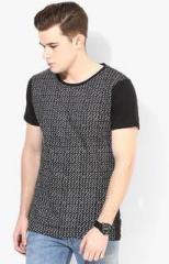 Tagd New York Black Printed Round Neck T Shirts men