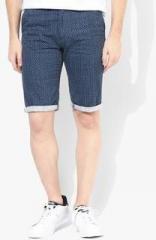 Tagd New York Navy Blue Printed Shorts men