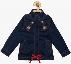 Tales & Stories Blue Embroidered Denim Jacket girls