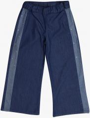 Tales & Stories Blue Printed Regular Fit Regular Trouser girls