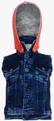 Tales & Stories Blue Solid Denim Jacket boys